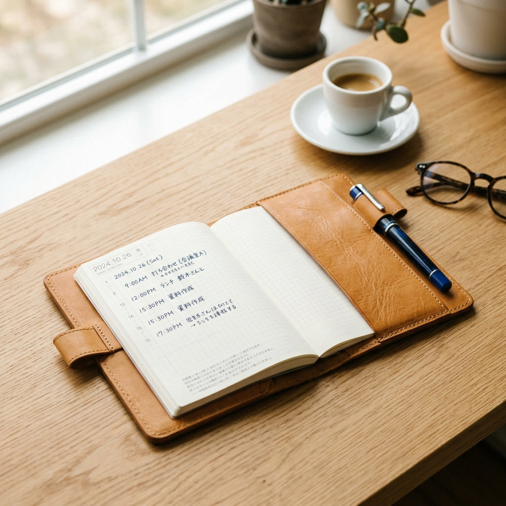ほぼ日手帳に本革カバーを——書く時間を、革が包む