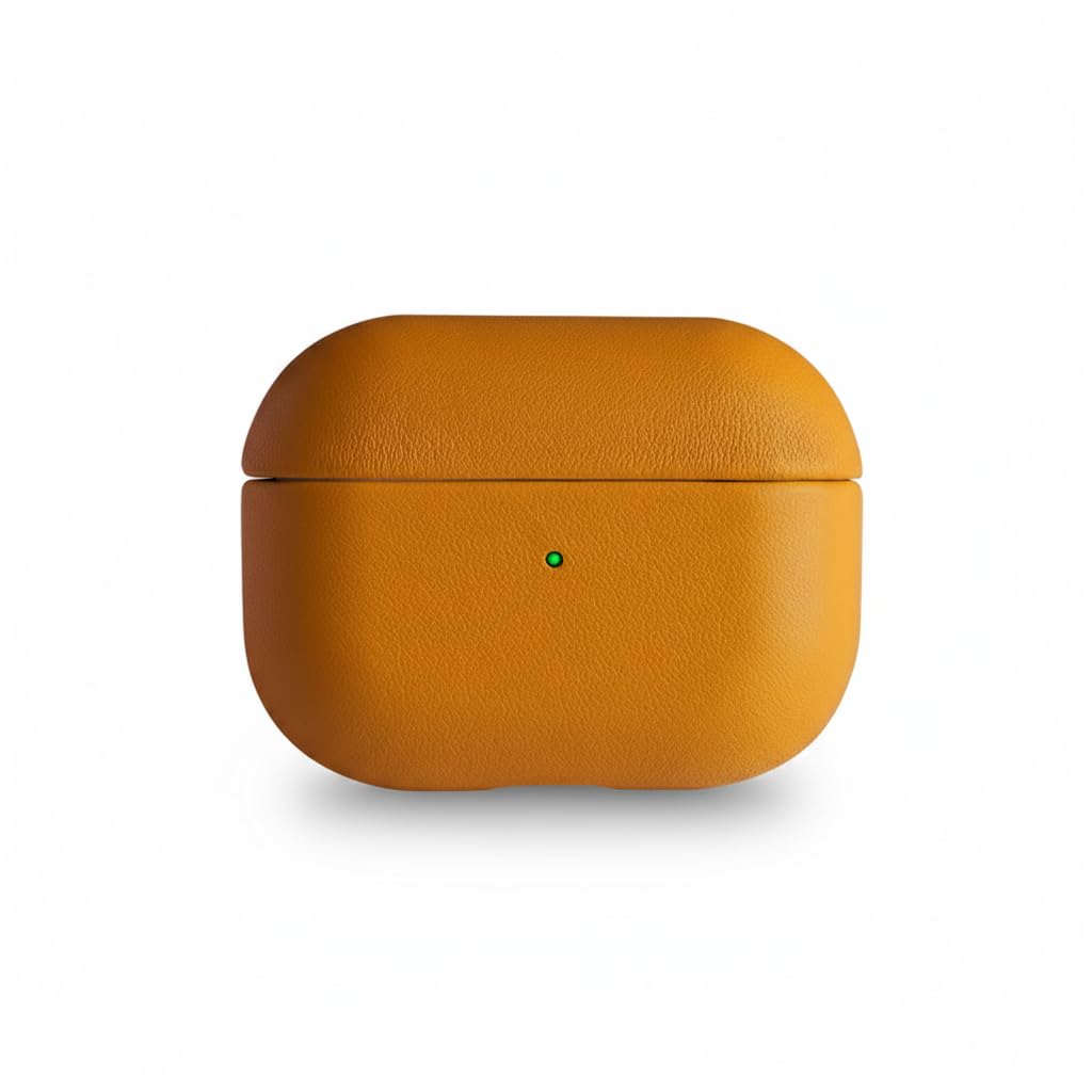 AirPods Pro 3 本革ケース サフランオレンジ｜イタリアンレザー｜受注